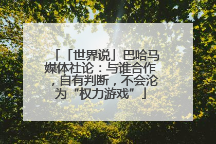 「世界说」巴哈马媒体社论：与谁合作，自有判断，不会沦为“权力游戏”