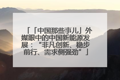 「中国那些事儿」外媒眼中的中国新能源发展：“非凡创新、稳步前行、需求侧强劲”