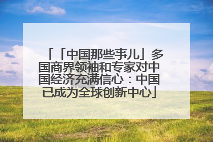 「中国那些事儿」多国商界领袖和专家对中国经济充满信心：中国已成为全球创新中心