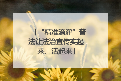 “精准滴灌”普法让法治宣传实起来、活起来