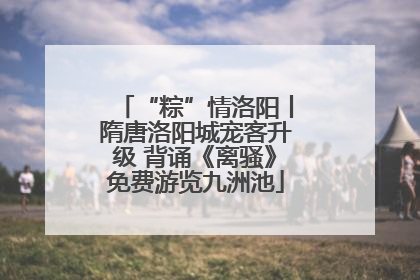 “粽”情洛阳丨隋唐洛阳城宠客升级 背诵《离骚》免费游览九洲池