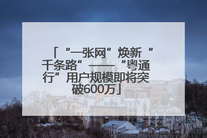 “一张网”焕新“千条路”——“粤通行”用户规模即将突破600万