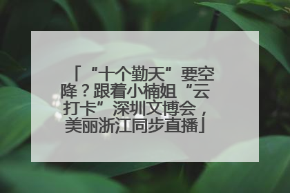 “十个勤天”要空降？跟着小楠姐“云打卡”深圳文博会，美丽浙江同步直播