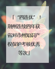 “四连优”！荆州连续四年获省对市州知识产权保护考核优秀等次