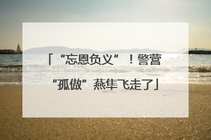 “忘恩负义”！警营“孤傲”燕隼飞走了