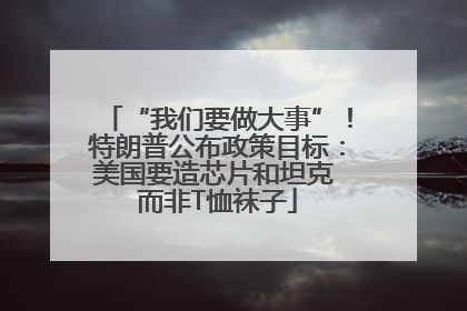 “我们要做大事”！特朗普公布政策目标：美国要造芯片和坦克 而非T恤袜子