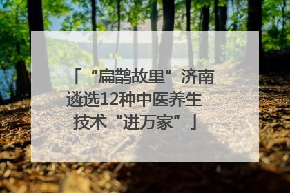“扁鹊故里”济南遴选12种中医养生技术“进万家”