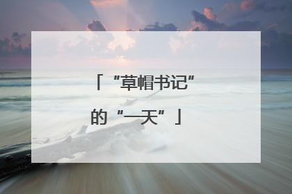“草帽书记”的“一天”
