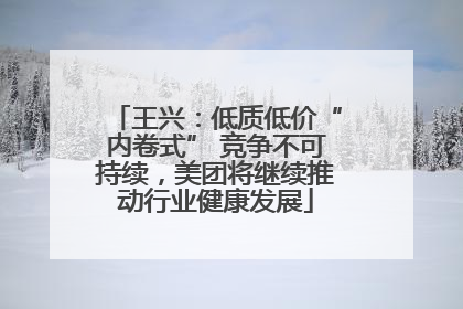 王兴：低质低价“内卷式” 竞争不可持续，美团将继续推动行业健康发展