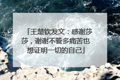 王楚钦发文：感谢莎莎，谢谢不管多痛苦也想证明一切的自己