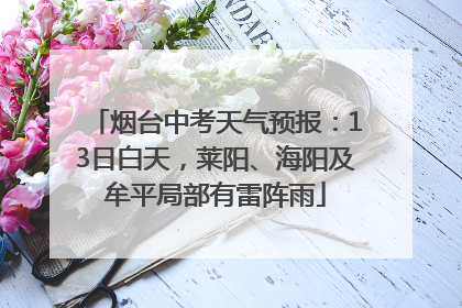 烟台中考天气预报：13日白天，莱阳、海阳及牟平局部有雷阵雨