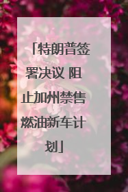 特朗普签署决议 阻止加州禁售燃油新车计划