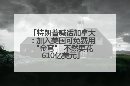 特朗普喊话加拿大：加入美国可免费用“金穹” 不然要花610亿美元