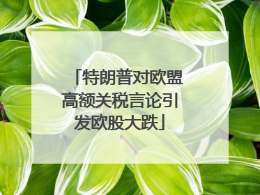 特朗普对欧盟高额关税言论引发欧股大跌