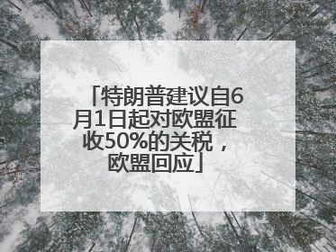 特朗普建议自6月1日起对欧盟征收50%的关税，欧盟回应
