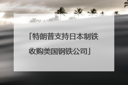特朗普支持日本制铁收购美国钢铁公司