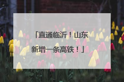 直通临沂！山东新增一条高铁！