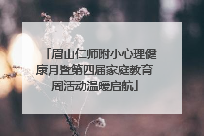 眉山仁师附小心理健康月暨第四届家庭教育周活动温暖启航