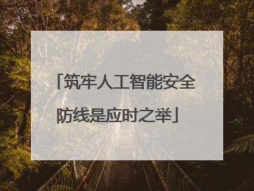 筑牢人工智能安全防线是应时之举