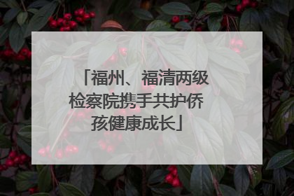 福州、福清两级检察院携手共护侨孩健康成长