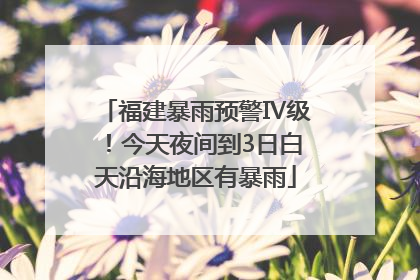 福建暴雨预警Ⅳ级！今天夜间到3日白天沿海地区有暴雨