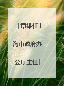 章雄任上海市政府办公厅主任