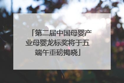 第二届中国母婴产业母婴龙标奖将于五端午重磅揭晓