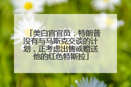 美白宫官员：特朗普没有与马斯克交谈的计划，正考虑出售或赠送他的红色特斯拉