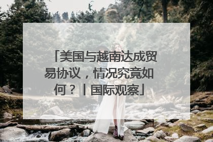 美国与越南达成贸易协议，情况究竟如何？丨国际观察