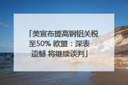 美宣布提高钢铝关税至50% 欧盟：深表遗憾 将继续谈判