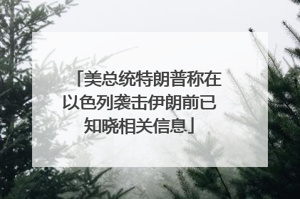 美总统特朗普称在以色列袭击伊朗前已知晓相关信息