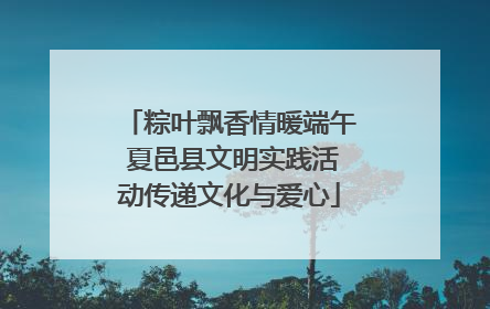 粽叶飘香情暖端午 夏邑县文明实践活动传递文化与爱心