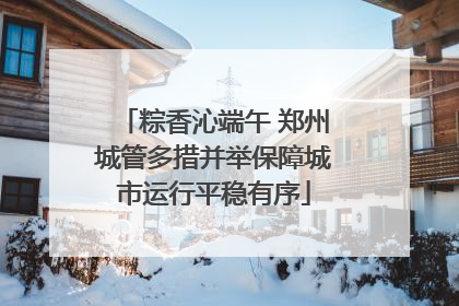 粽香沁端午 郑州城管多措并举保障城市运行平稳有序