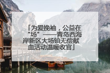 为爱挽袖，公益在“场”——青岛西海岸新区大场镇无偿献血活动温暖收官