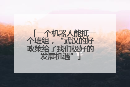 一个机器人能抵一个班组，“武汉的好政策给了我们极好的发展机遇”