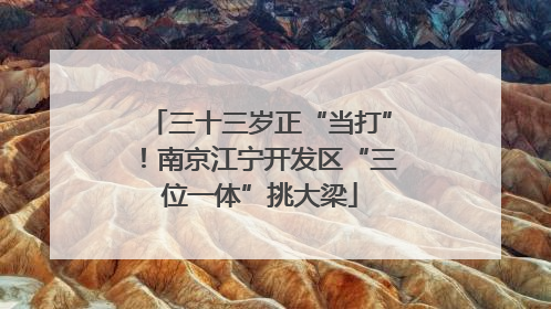 三十三岁正“当打”！南京江宁开发区“三位一体”挑大梁