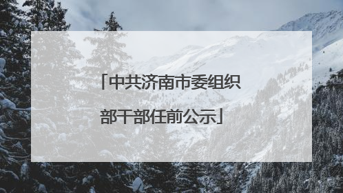 中共济南市委组织部干部任前公示