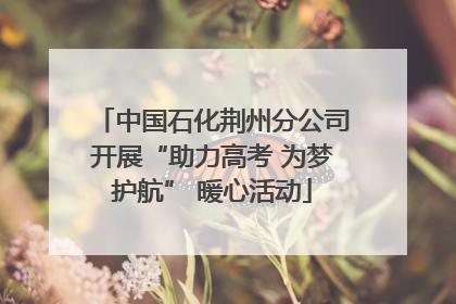 中国石化荆州分公司开展“助力高考 为梦护航” 暖心活动