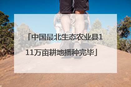 中国最北生态农业县111万亩耕地播种完毕