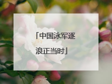 中国泳军逐浪正当时