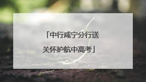中行咸宁分行送关怀护航中高考