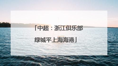 中超：浙江俱乐部绿城平上海海港