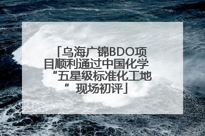 乌海广锦BDO项目顺利通过中国化学“五星级标准化工地”现场初评