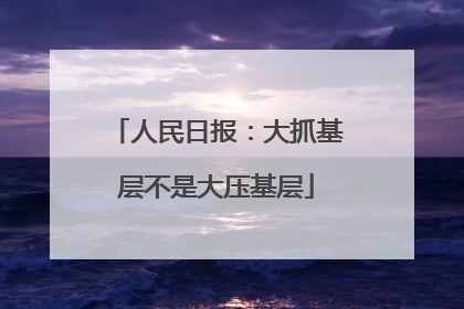 人民日报：大抓基层不是大压基层