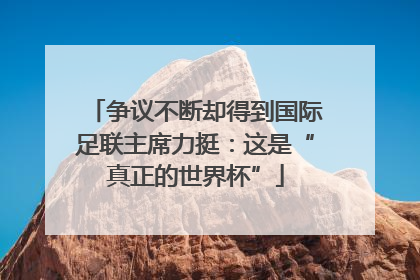 争议不断却得到国际足联主席力挺：这是“真正的世界杯”