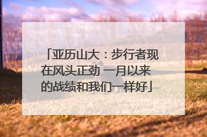 亚历山大：步行者现在风头正劲 一月以来的战绩和我们一样好