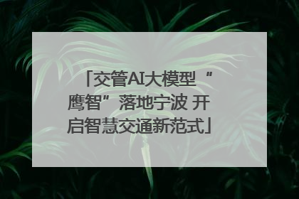 交管AI大模型“鹰智”落地宁波 开启智慧交通新范式