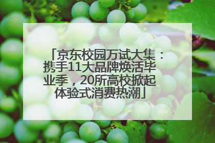 京东校园万试大集：携手11大品牌焕活毕业季，20所高校掀起体验式消费热潮