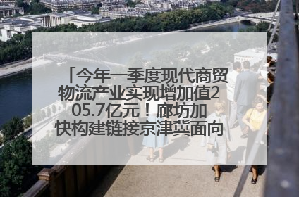 今年一季度现代商贸物流产业实现增加值205.7亿元！廊坊加快构建链接京津冀面向全世界的物流通道