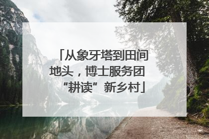 从象牙塔到田间地头，博士服务团“耕读”新乡村